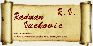 Radman Vučković vizit kartica
